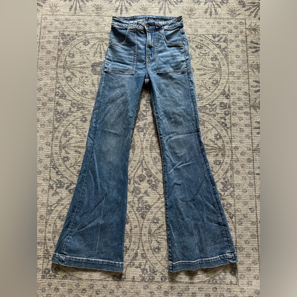American Eagle Next Level Stretch Super Hi-Rise Flare Jeans